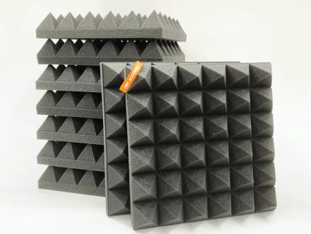 Pyramid Acoustic Foam Panel 3  1x1 Feet Pro Charcoal For Sale