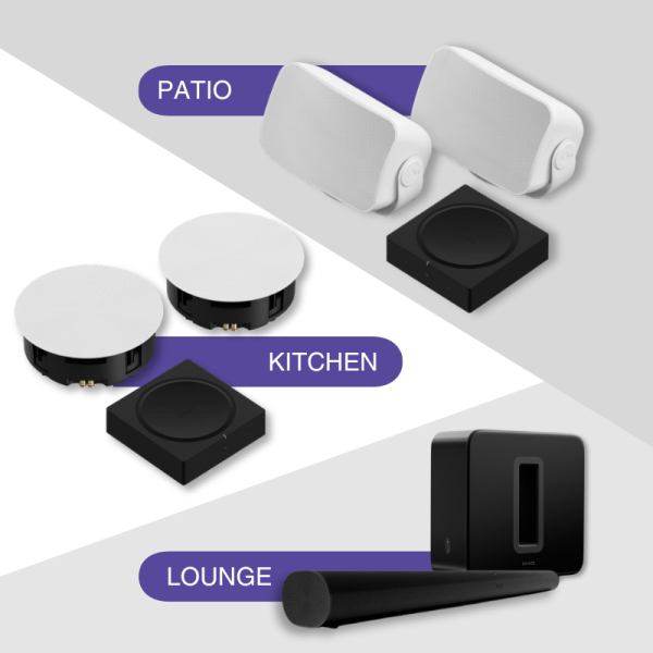 Sonos Living Room, Kitchen & Patio Smart Home Bundle Supply