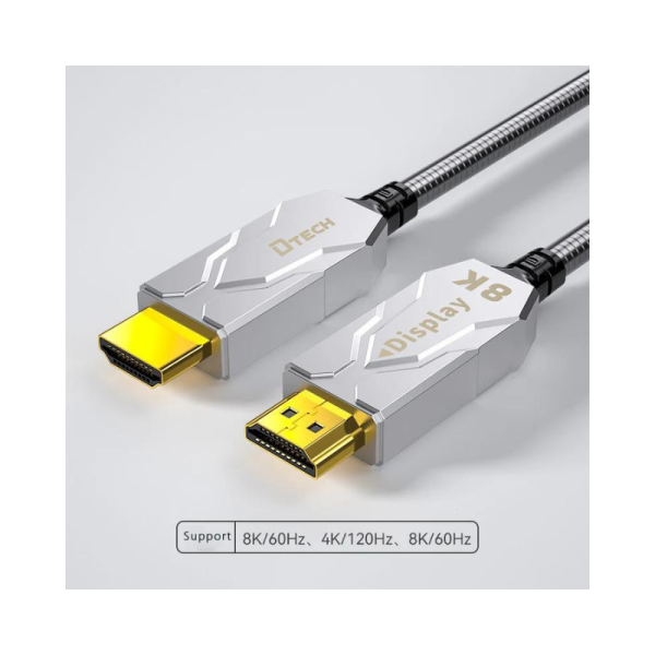 Dtech Armoured Fibre HDMI Cable, V2.0, 8k Resolution (Each) For Sale