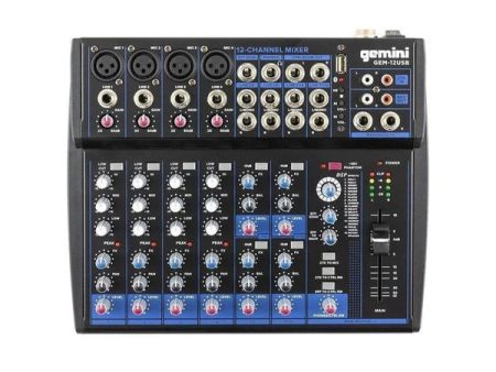 Gemini Audio GEM-12USB E-12 Channel USB Mixer With Bluetooth Supply