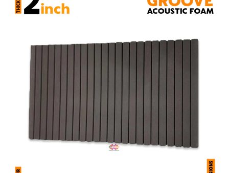 Groove Acoustic Foam Panel 6x3 Feet Pro Charcoal 6 Roll Pack Hot on Sale