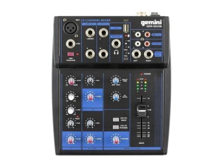 Gemini Audio GEM-05USB Compact 5 Channel Bluetooth Mixer For Discount